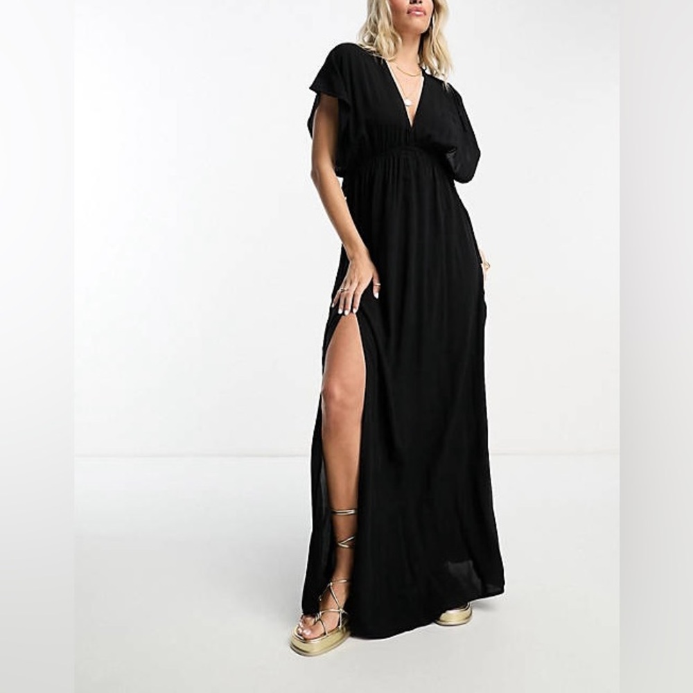 ASOS Design Petite flutter sleeve maxi dress